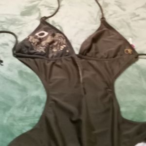 A large bathing suite dark green made by Op